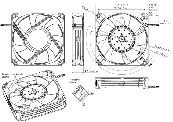 Вентилятор компактный ebmpapst 4414 FN/2 HP - 183
