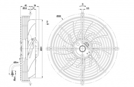 Осевой вентилятор ebmpapst S2D250AI0201
