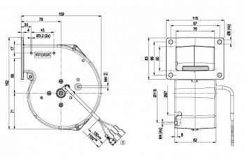 Центробежный вентилятор ebmpapst G2E108AA0177 (41/0,041~кВт) 1650 об/мин