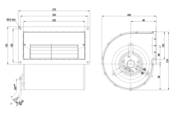 Центробежный вентилятор ebmpapst D2E146AP4322