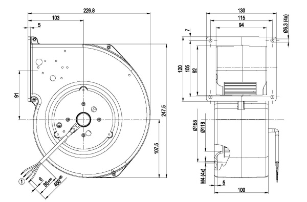 Центробежный вентилятор ebmpapst G2E140AE7701