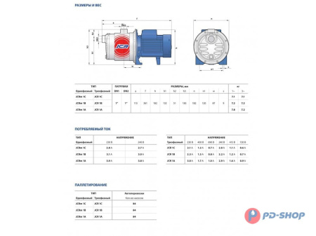 Насос из нержавеющей стали Pedrollo JCRm 1 C