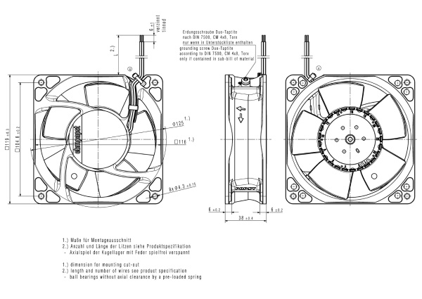 Вентилятор компактный ebmpapst 4114 N/2 H6AU