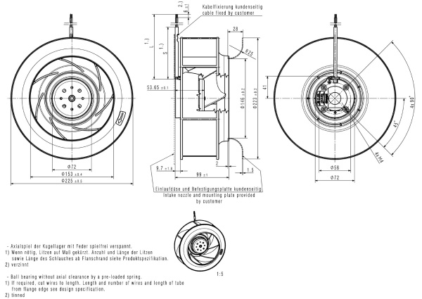 Вентилятор компактный ebmpapst RER 225-63/18/2 TDO