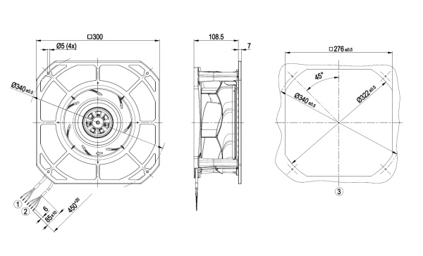 Центробежный вентилятор ebmpapst K3G250RE0707