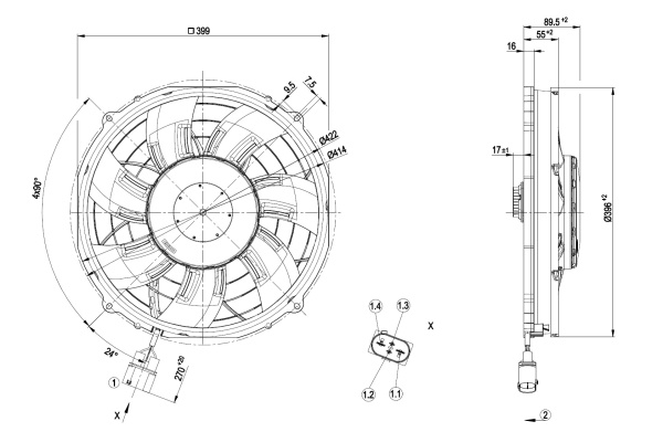Осевой вентилятор ebmpapst W3G385CT6521