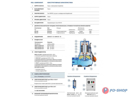 Насос фекальный Pedrollo VXC 20/50-F