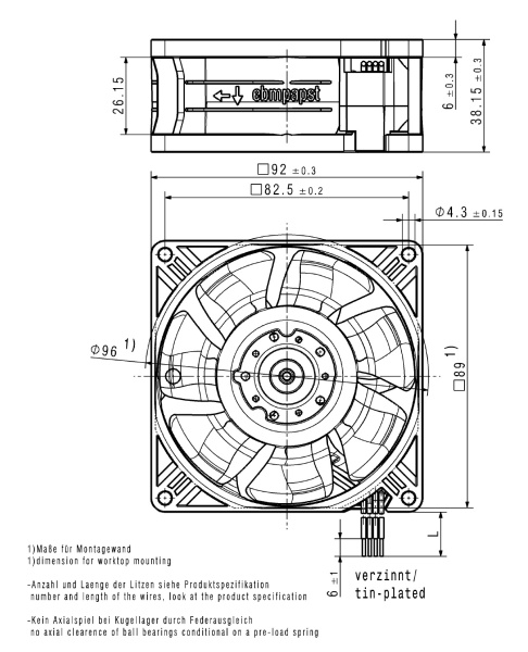 Вентилятор компактный ebmpapst 3252 J/2 H3PU